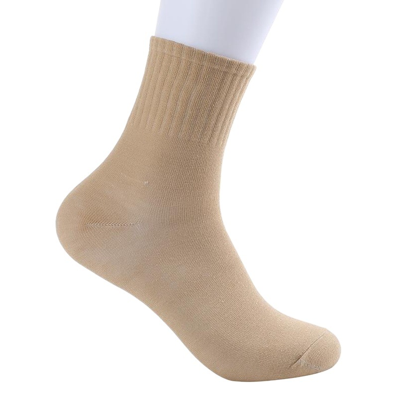 Spring and autumn new solid color tube socks women's Japanese simple vertical cotton stockings Joker sports pile socks wholesale