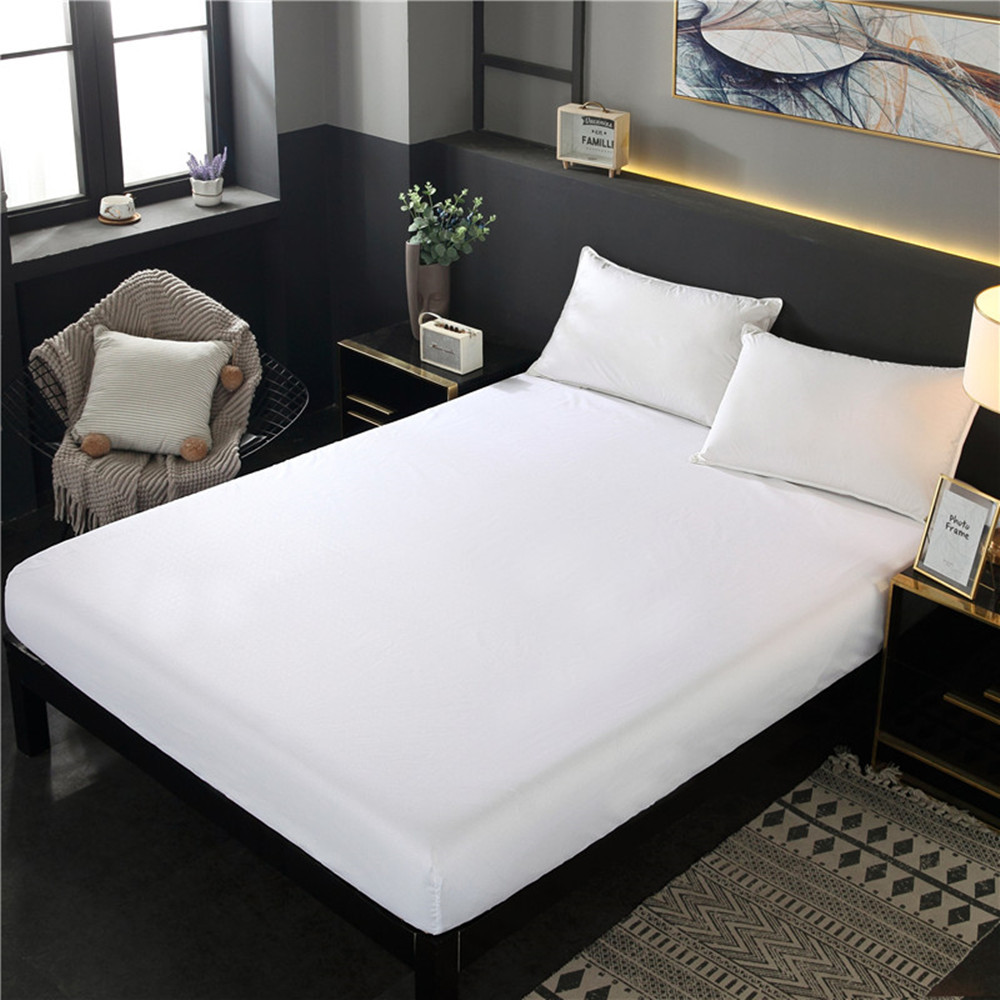 Picture of Bed sheet single-piece fitted sheet all-inclusive bedspread mattress protective cover washed cotton summer maternal and child washed cotton fitted sheet three-piece set