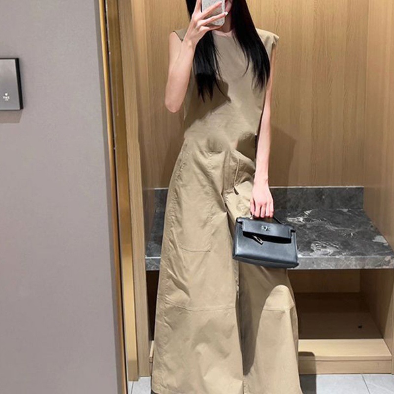 2025 New Summer Style Royal Sister Style Vest Suit Women's Asymmetrical Flap Pocket Pants Splicing Line Wide Leg Culottes
