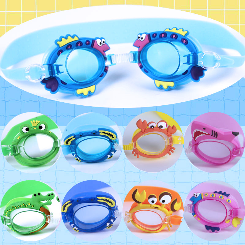 Picture of New pink small fish cartoon children swimming goggles for boys and girls children baby waterproof anti-fog HD crab swimming goggles