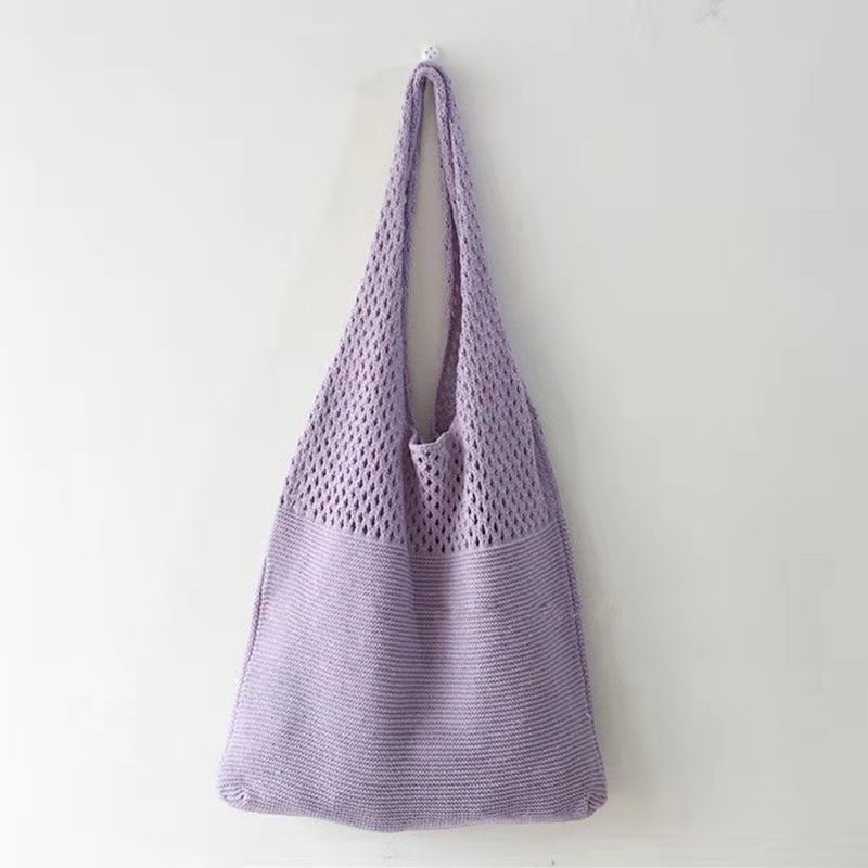 Picture of Cute Knitted Bags 2024 Fashion Hollow Handbags Fashionable and Easiest for Match Shoulder Bags Large Capacity Tote Bags Cross-Border