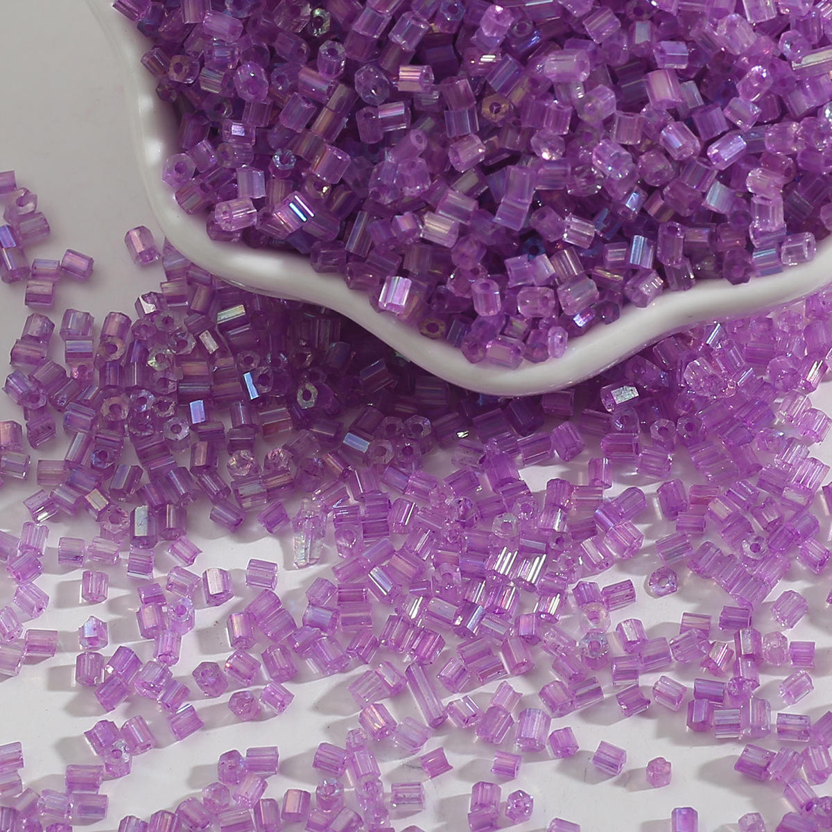 Picture of 2mm magic color H-tube beads hand-sewn beads loose beads diy hand-made color-plated glass rice beads material jewelry accessories wholesale