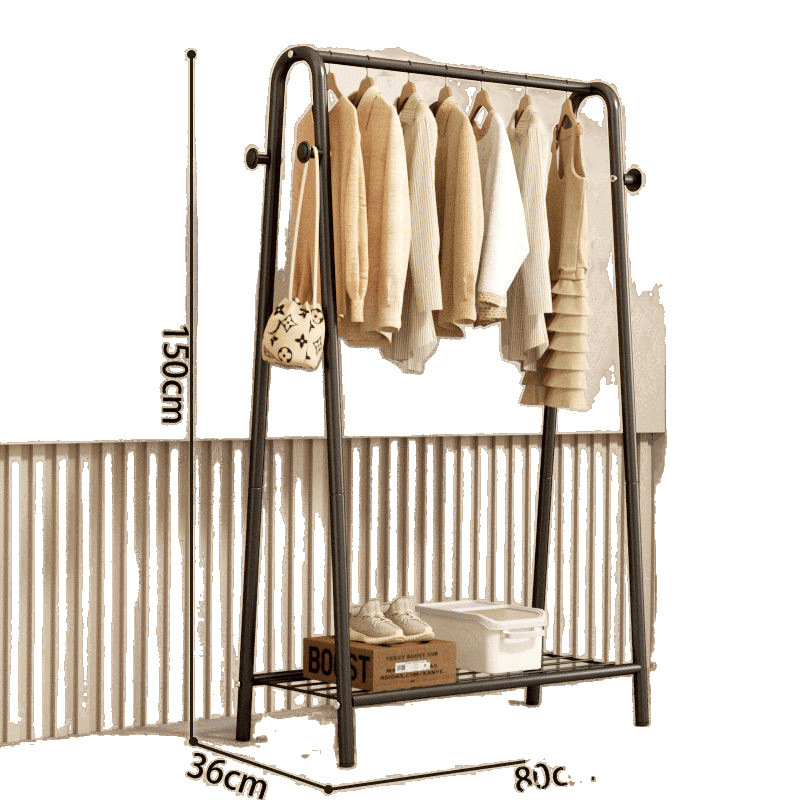 Picture of Hanging clothes rack floor-to-ceiling bedroom household coat rack simple clothes hanger drying rack indoor storage rack cooler pole