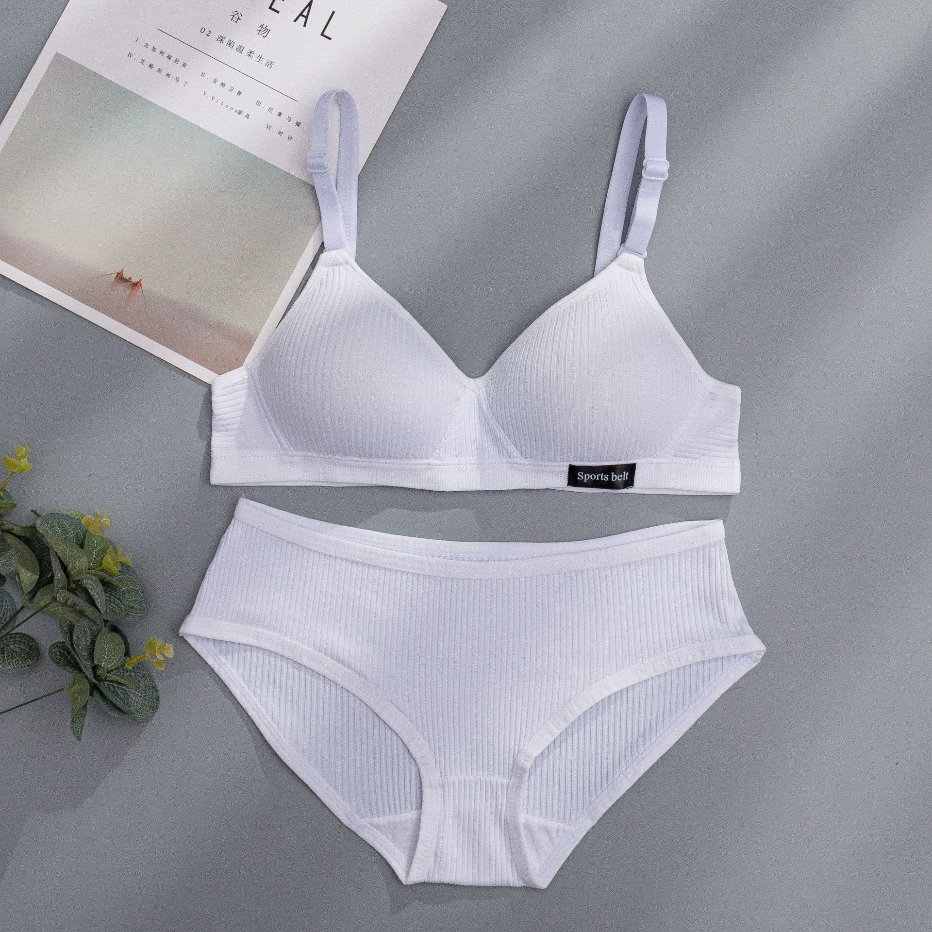 Picture of Girl's development underwear thin pure cotton bra for junior and senior high school students wireless push up seamless small chest bra