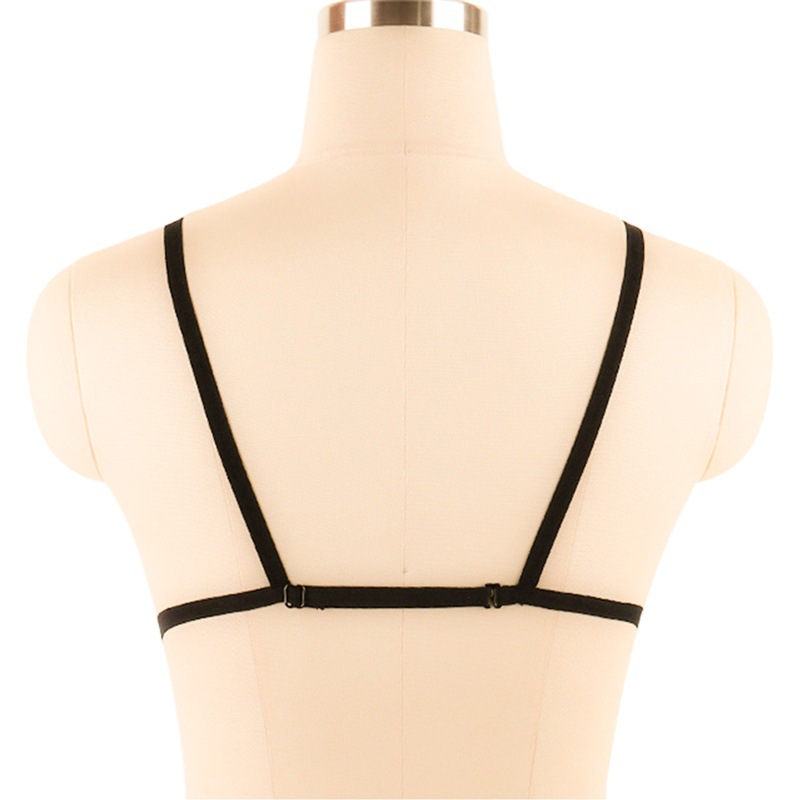 Cross-border Supply Sexy Black Temptation Harness Body Steel Tube Dancer Special Strap Underwear Bra S0046
