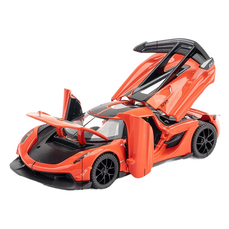Chiyuan alloy model toy car 1:32 coniseger JESKO Super running 4 door sound and light pull back box