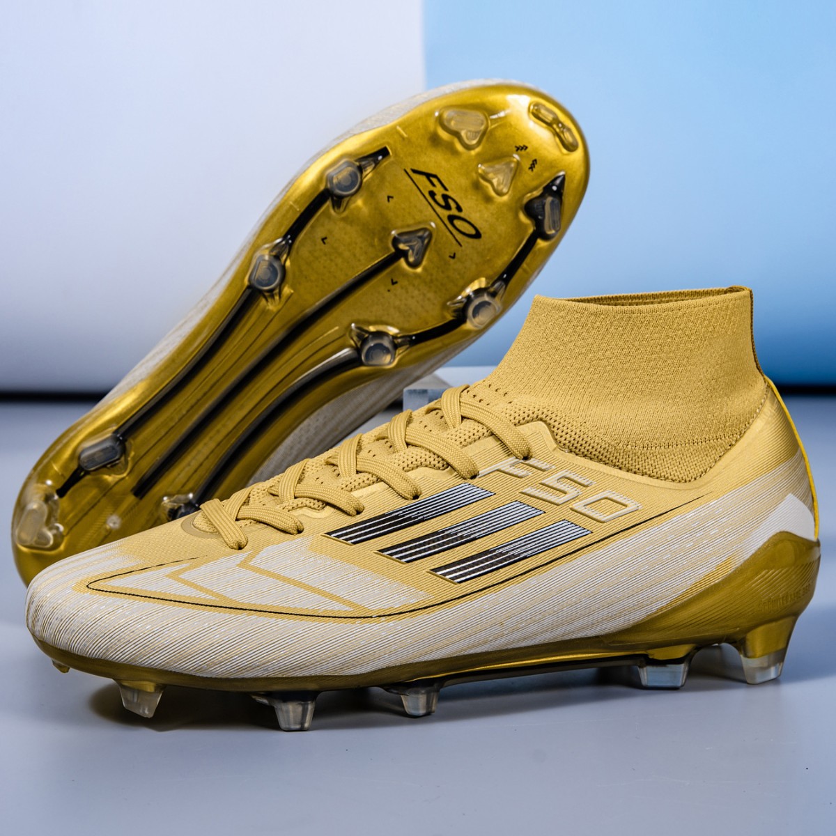 Cross-Border Export 2025 New Football Shoes Men's High-Top Large Size Youth Student Training Shoes Ag Long Spike Sports Shoes