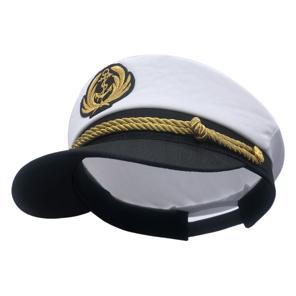 Flat-Top Hat Military Cap Men's Flat-Top Hat Men's Navy Sailor Captain Sun Hat Cross-Border Amazon Wholesale