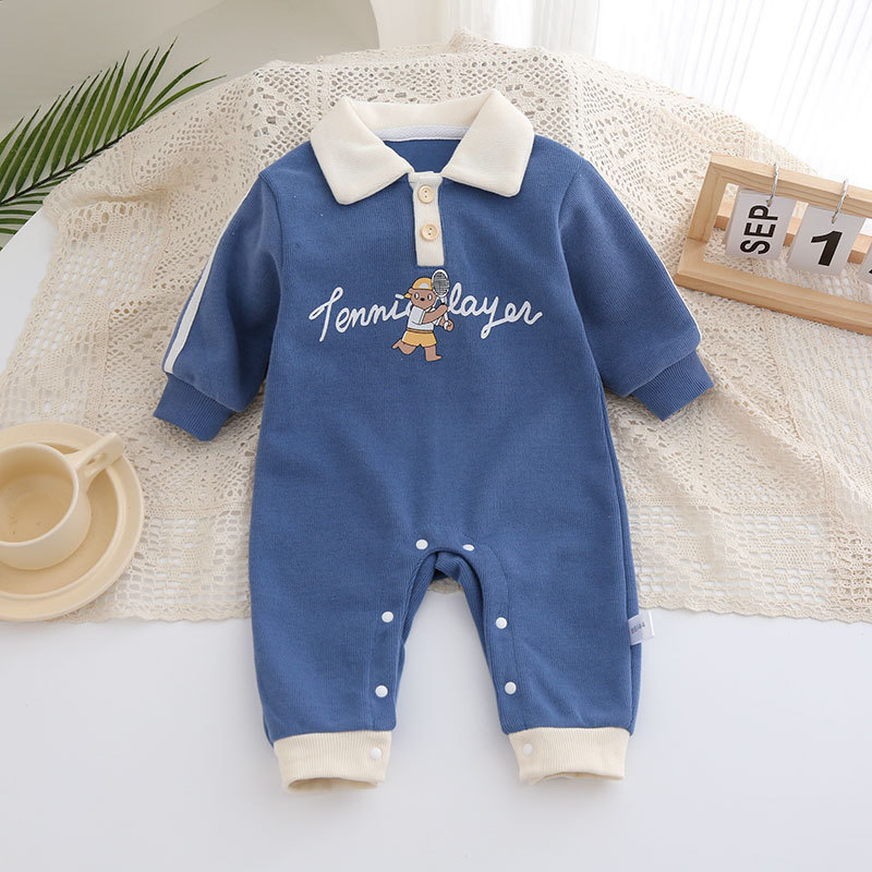 Picture of Full Moon Baby Clothes Spring Clothes Male Baby Handsome Body Clothes Newborn Outfit 100 Days Super Cute Ha Clothes Spring and Autumn