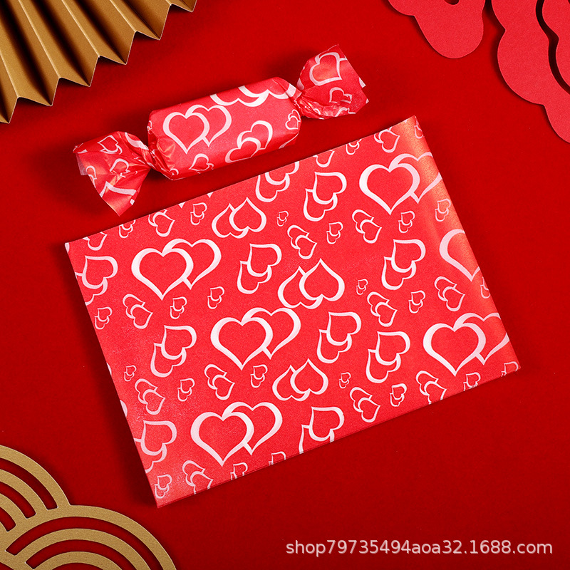 Picture of Nougat Wrapping Paper 100 Baking Handmade Cute Candy Paper Silicone Paper Self-sealing New Year's Sugar Paper Bag