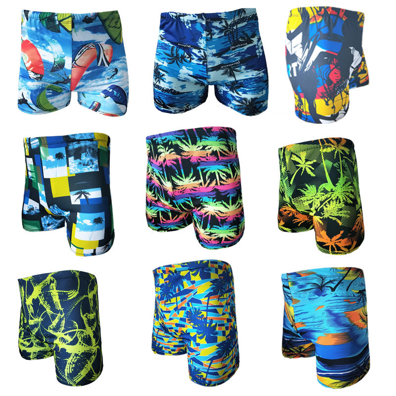 New men's boxer swimming trunks fashion print beach holiday imitation awkward water park loose quick-drying swimming trunks