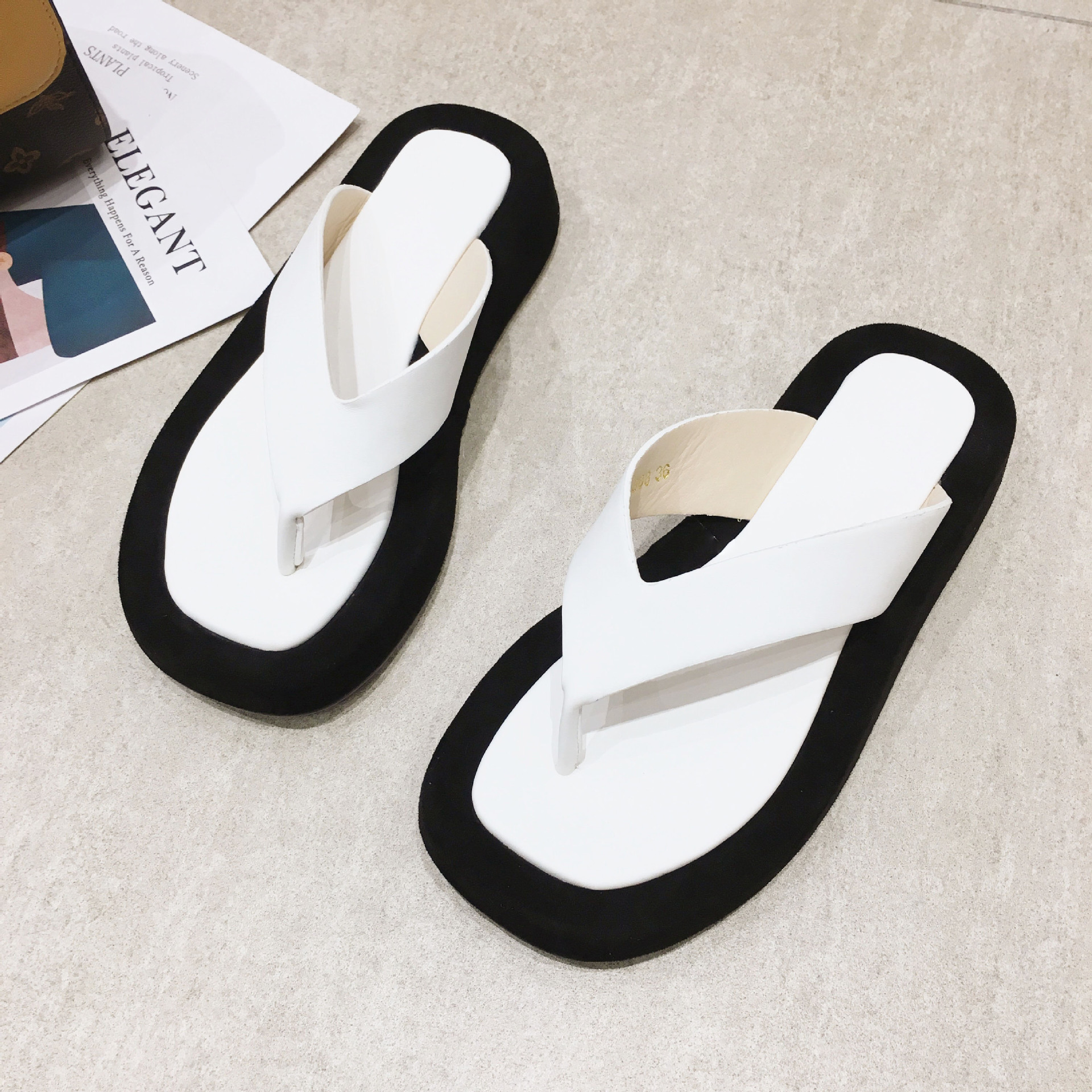 Picture of 2021 New Summer Sandals for Women, Thick-Soled Flip-Flops, Women's Sandals for Outer Wear, Flats Beach Shoes Factory