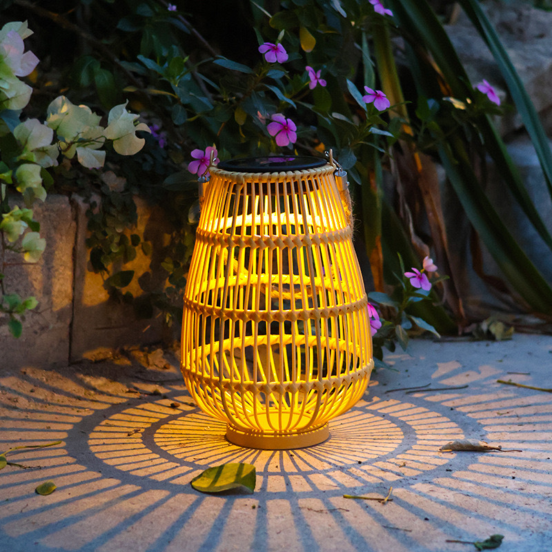 [Solar USB Charging] Rattan Lantern Hand-woven Explosions Source Factory Courtyard Garden Decorative Bamboo