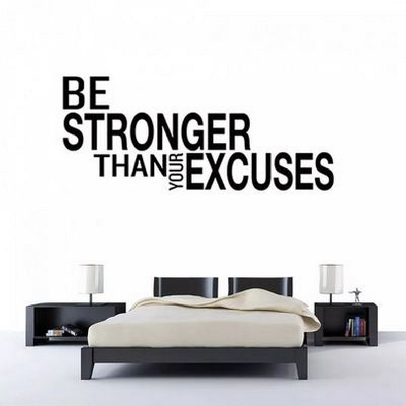 BE STRONGER THAN... gym decorative quotations creative carved wall stickers