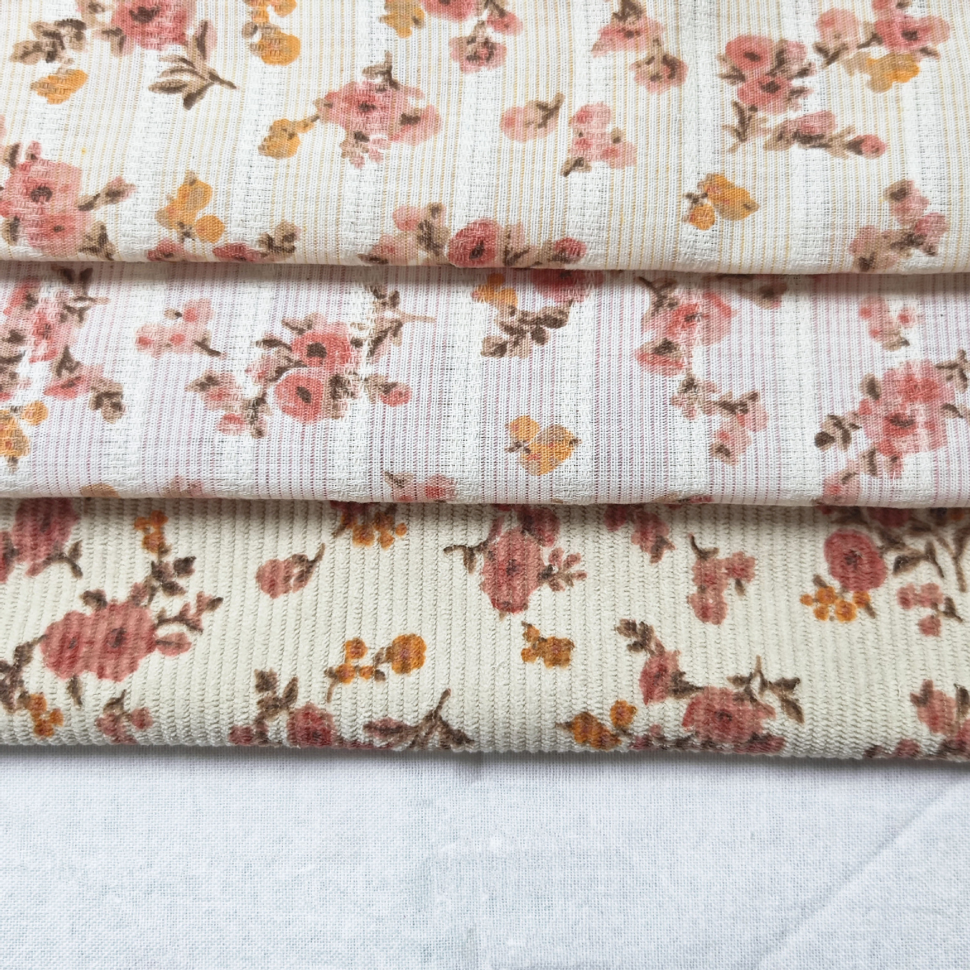 corduroy 8-pit woven print vintage cutout flower fashion skirt shirt children's clothing fabric home boutique