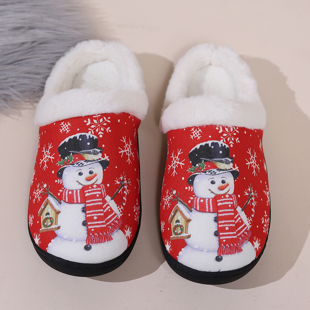 Picture of Cross-Border Spot New Cotton Slippers for Women Spring Japanese Fashion Home Wear-Resistant Slippers Cotton Shoes Cute Christmas Series