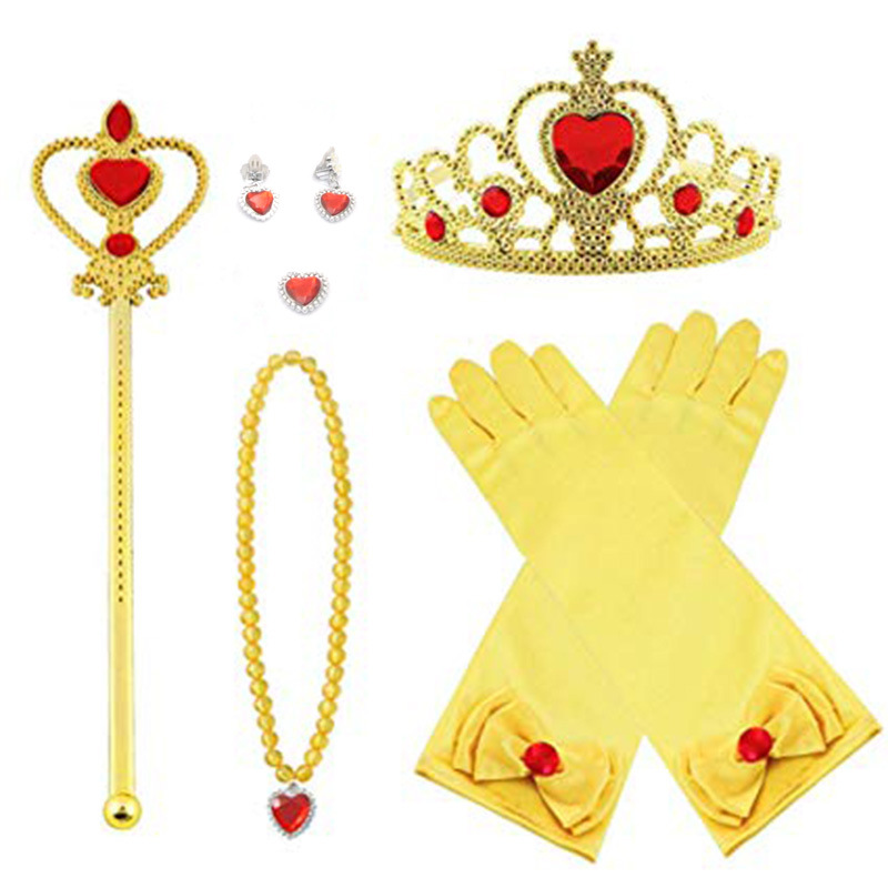 Princess Bell Sophia Princess Clothing Accessories Golden Crown Magic Wand Gloves Sofia Set