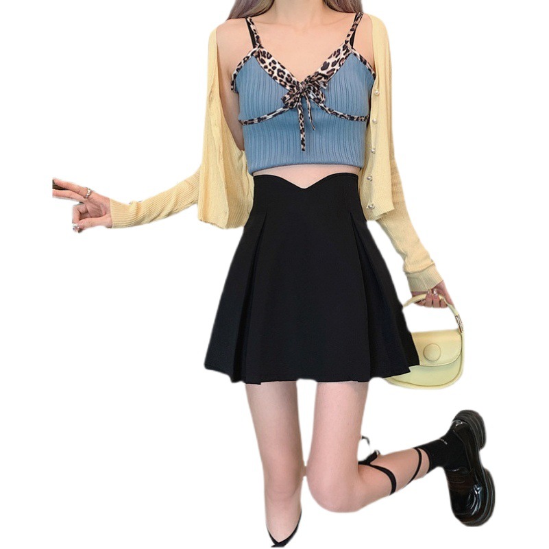 Design Sense Niche Black Skirt Women's Spring and Summer 2025 New Style Small High Waist Slim A- line Short Skirt