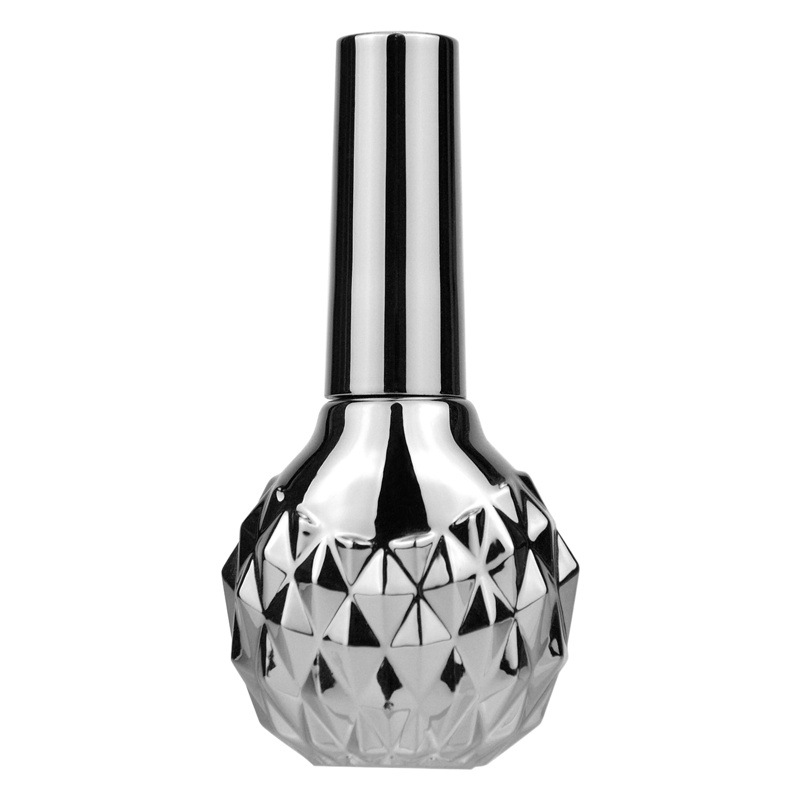 in stock Silver Plating 15ml Large Capacity Nail Polish Plastic Bottle Avoid Light Nail Art Empty Bottle Functional Plastic Bottle with Brush