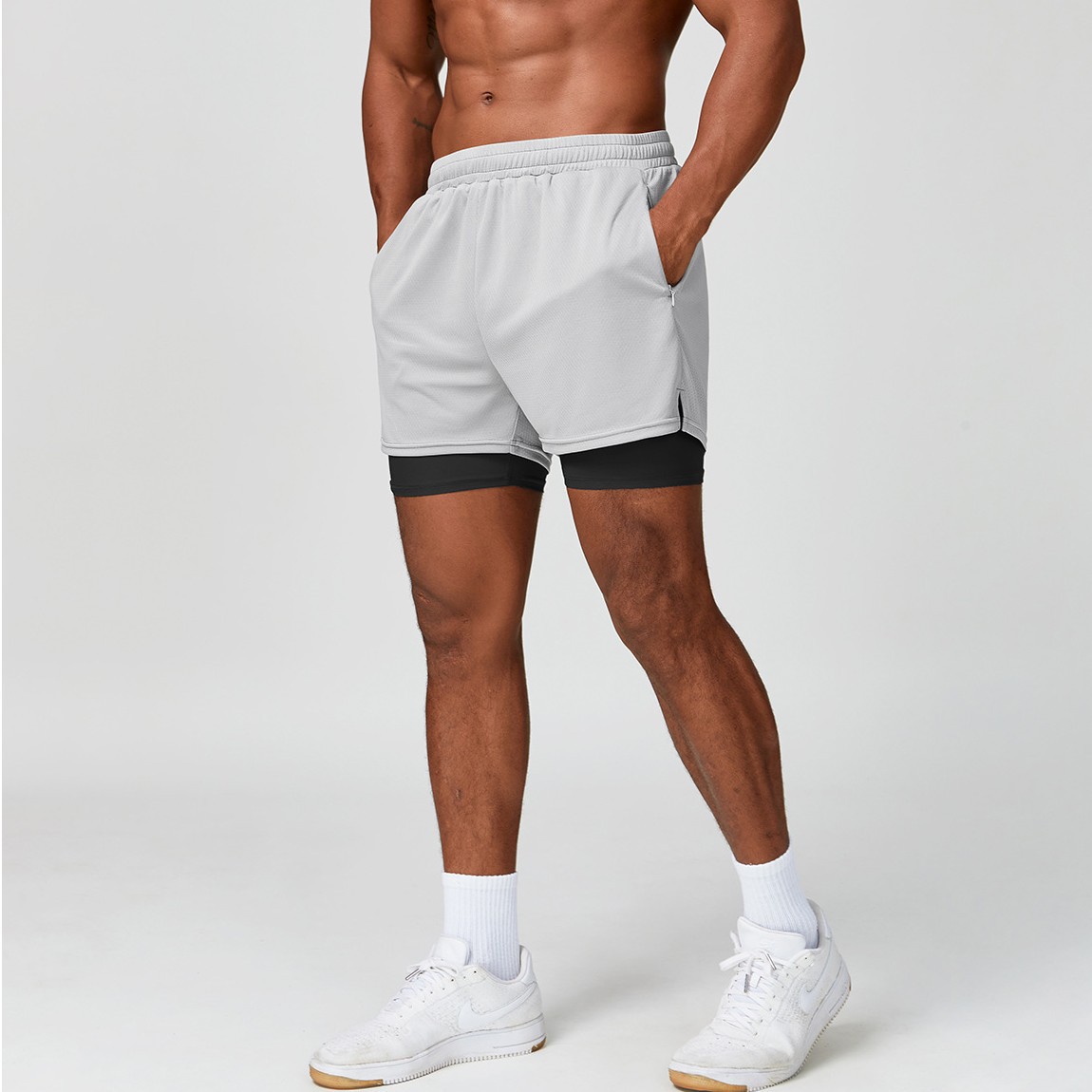 Cross-border men's skin-friendly, breathable, quick-drying, three-point sports and casual shorts, fitness basketball, European and American bottoms, 1183