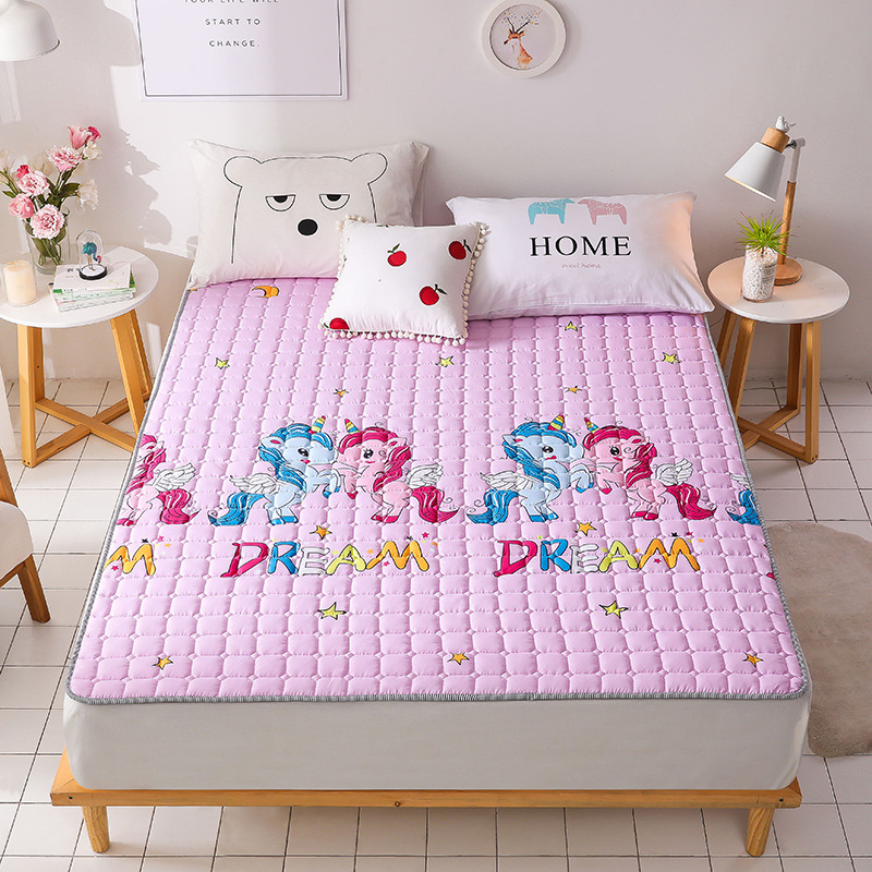 Picture of Four Seasons Mattress Cushion Household Protective Pad Thin Student Dormitory Single Bed Mattress Cushion Folding Bedroom Double