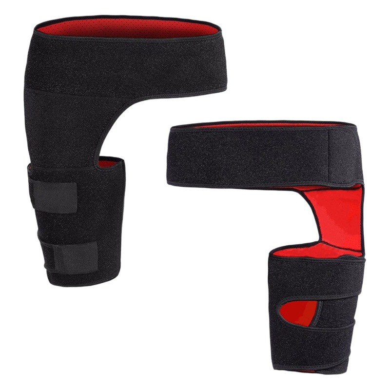 Cross-Border Fitness Leggings, Grooves, Anti-Muscle Strain, Hip Belt, Compression Thigh Protection, Weightlifting Sports Protective Gear