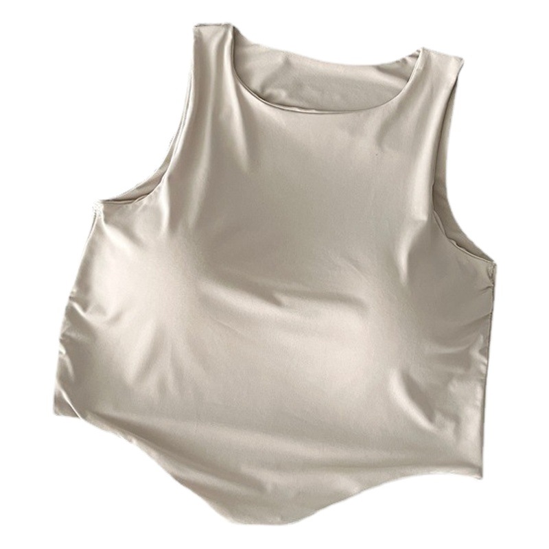 Summer ice silk beauty back strap wrapped chest vest fixed Cup inner wear outer wear hot girl base tube top sleeveless vest
