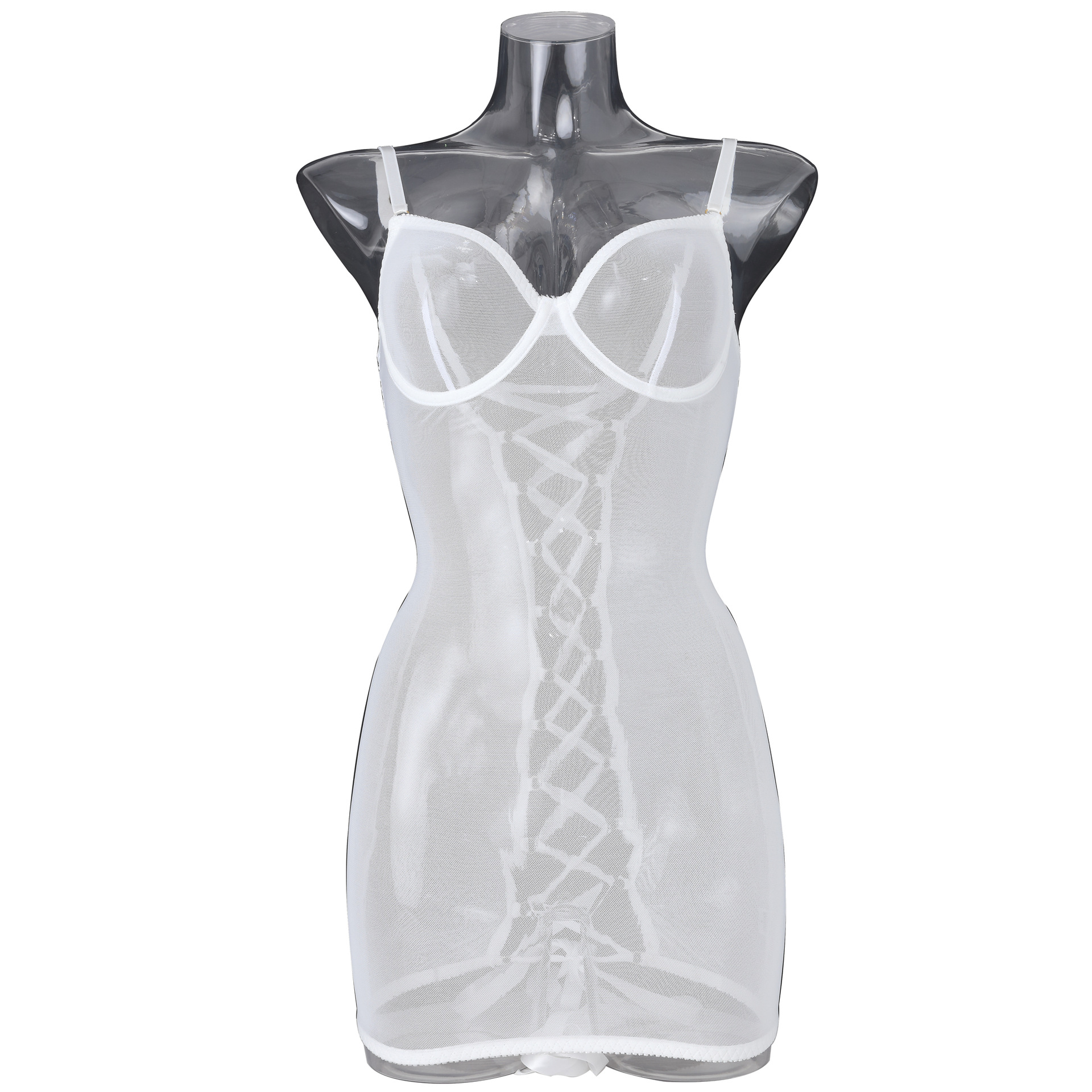 Picture of European and American Steel Ring Mesh Sling Perspective Sexy Cross Lace-Up Backless Sexy Body Shaping Jumpsuit 1517