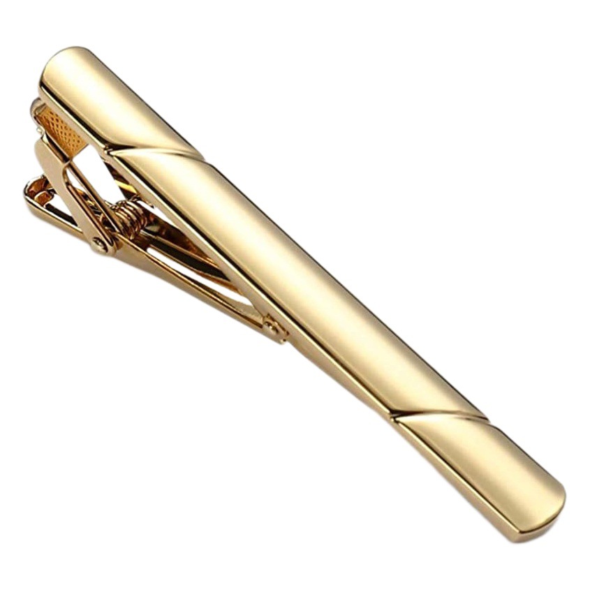 Cross-Border Temu Clothing Tie Clip, Men's Light Luxury Stainless Steel Tie Clip, Diagonal Pattern, Smooth Surface, High-End Tie Clip