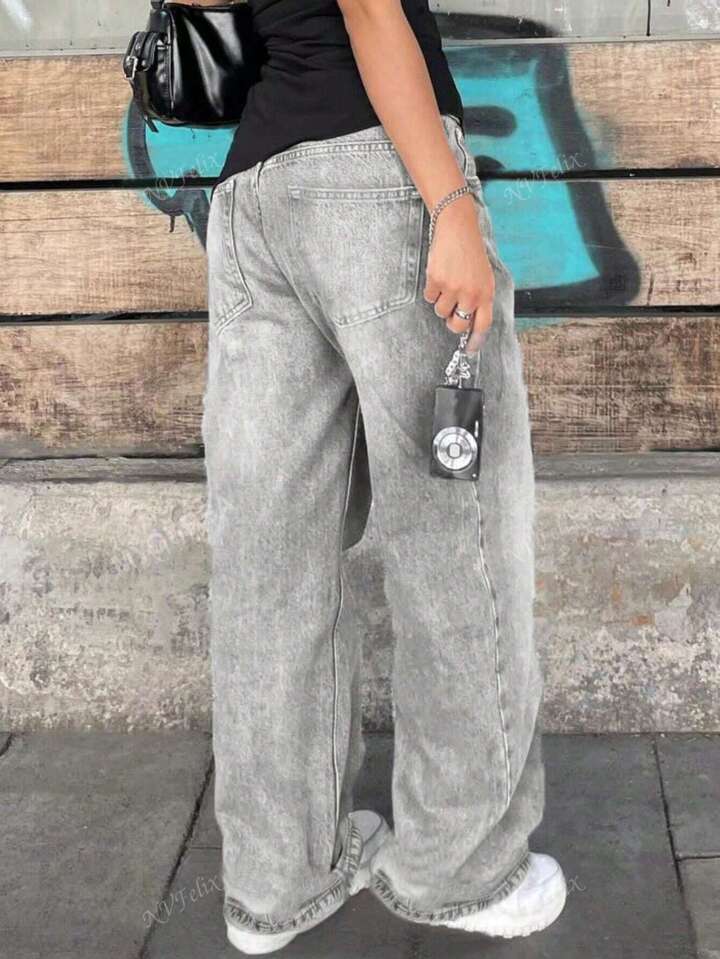 Picture of Amazon European and American Style Cross-Border 2025 Spring New Versatile Drapey Lazy Straight Loose High-Waisted Wide-Leg Pants