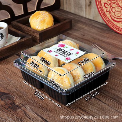 Picture of Old woman cake packaging box crisp cake peach cake moon cake mung bean cake baking west point transparent plastic flower cake packaging box