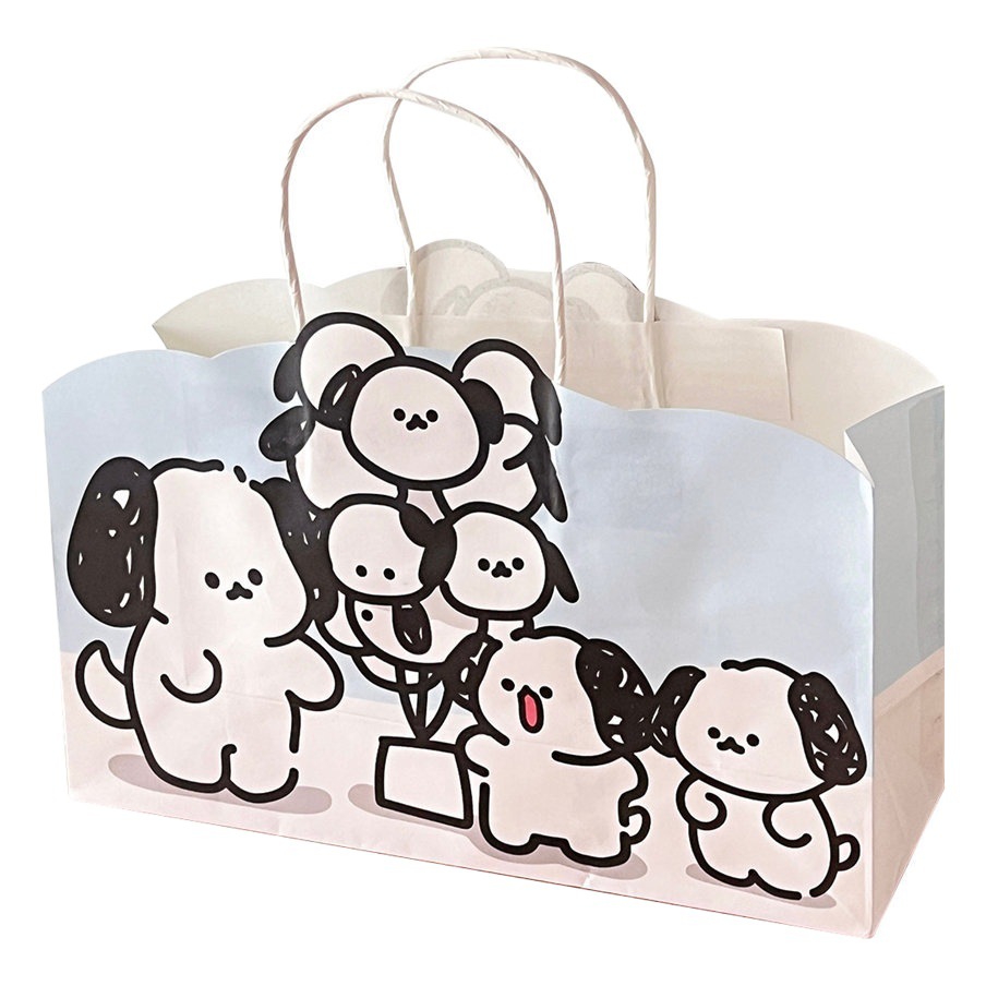 Picture of Cartoon Cute Jelly Dog Cloud Paper Bag Large Bag Gift Bag Tote Bag Holiday Birthday Gift Packaging Bag