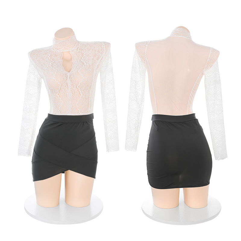 Picture of Secretary Uniform Hip Skirt Temptation Sexy Sex Uniform suit Can Wear Pure Deep V Exclusion Underwear Women