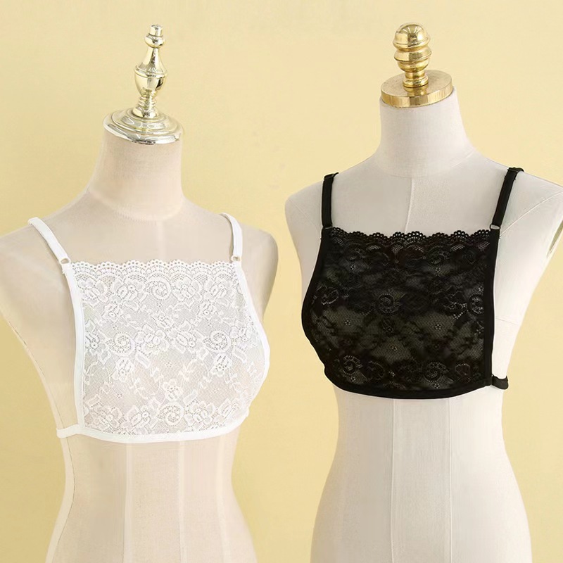 1 piece black and white lace flower border walking chest film false collar