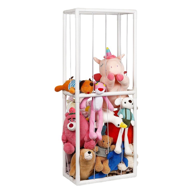 Stuffed animal storage rack stuffed storage creative plush storage with bottom net stuffed storage cage for dolls