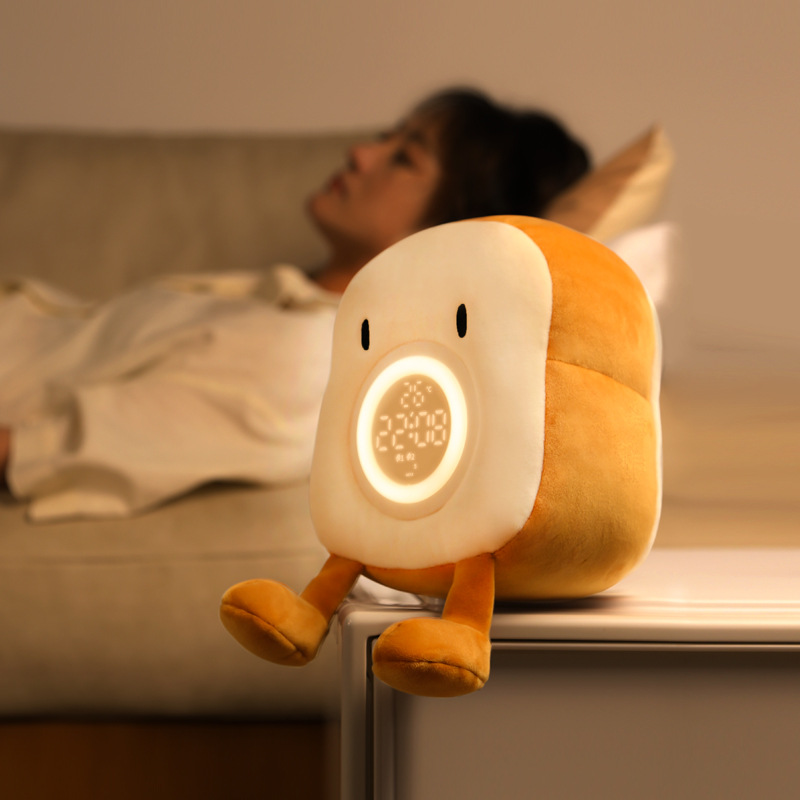 Picture of Cross-border Plush Charging Children Sleeping Companion Toast Student Special Alarm Clock Night Light Wake-up Artifact