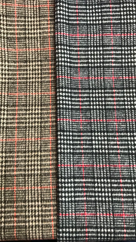 Tartan Velvet Fabric Autumn and Winter Clothing/shoes and Hats Fabric