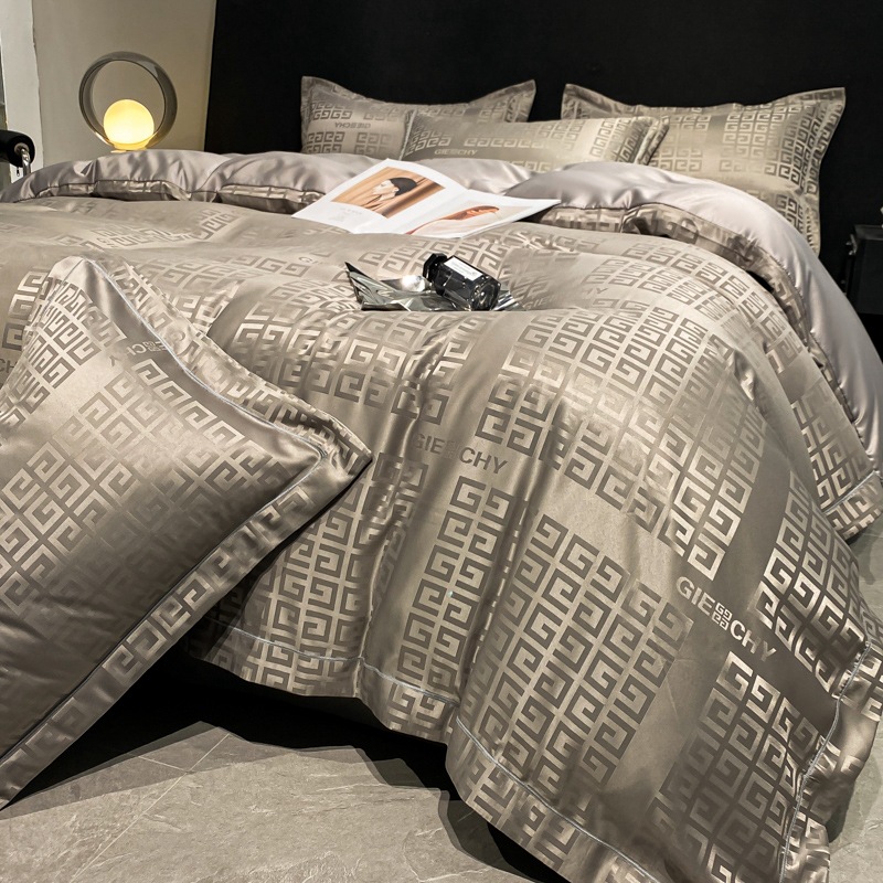 European-style light luxury style satin washed silk four-piece summer ice silk quilt cover bed sheet cool feeling naked sleeping bedding