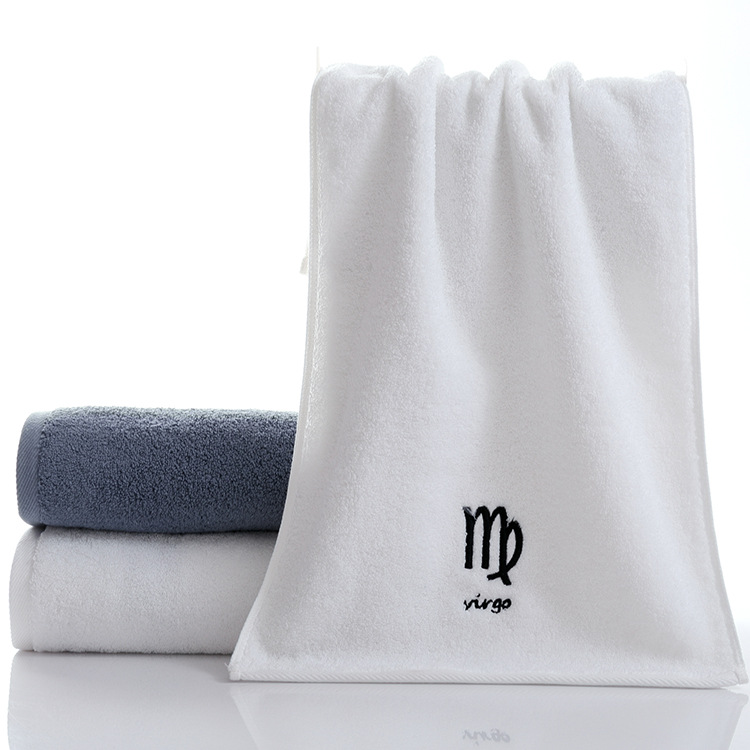 Picture of Pure Cotton Towel Creative Constellation Towel Couple Gift Thickeneded Sports Face Towel Pure Cotton Towel Embroidered Logo Soft