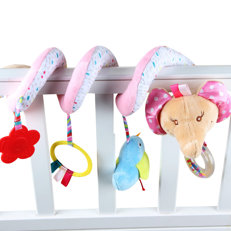 Picture of Popular 0-1 Year Old Baby Animal Bed Wrap with Ringing Mirror Car Wrap Toy Elephant Bed Wrap Pendant Wholesale in Stock