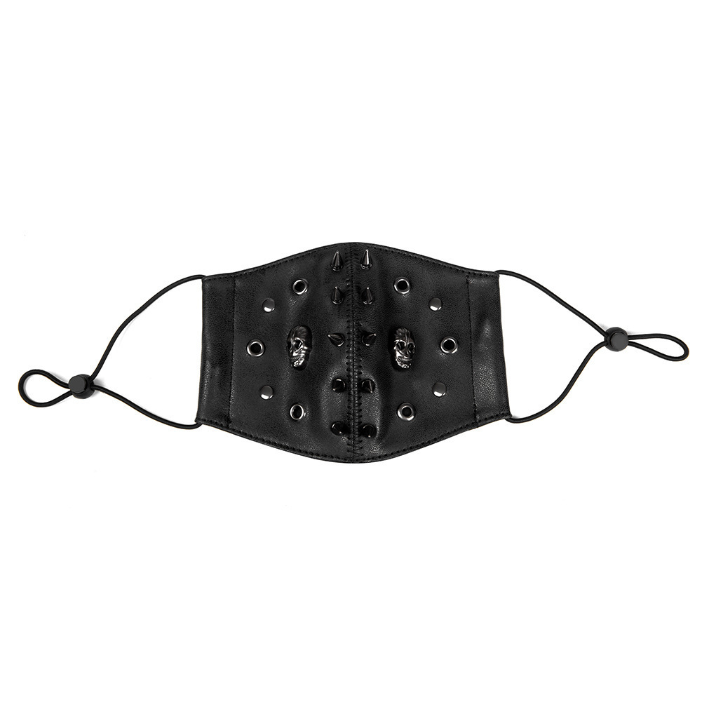 Picture of Cross-border foreign trade punk rock ROCK locomotive PU skin skull skull dust mask skull mask jewelry