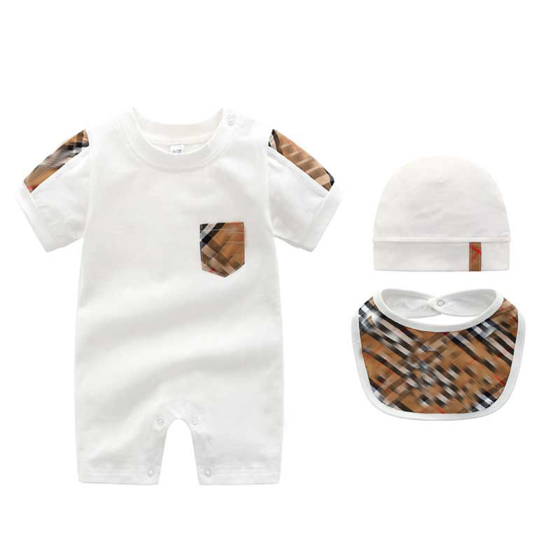 Picture of New summer cotton baby jumpsuit three-piece short-sleeved romper newborn romper one-piece delivery