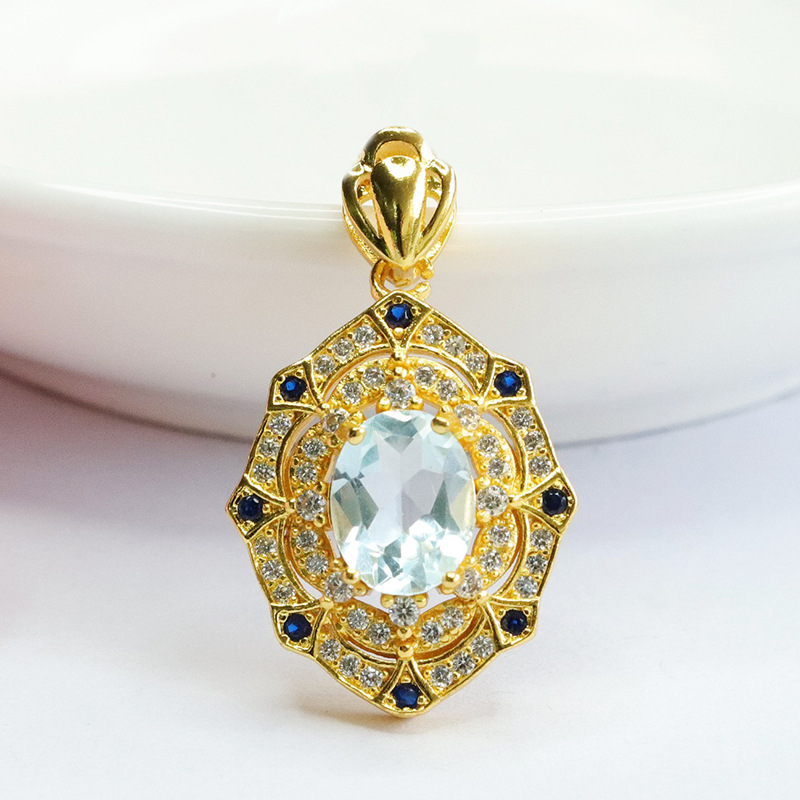 Picture of Yuyu Natural Topaz Pendant European and American Retro Caibao Necklace Factory Wholesale CB3080114