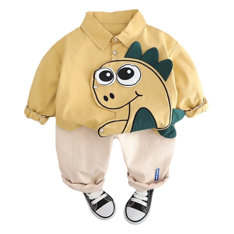 Picture of Boys' spring shirt cartoon long sleeve suit 2024 new children's handsome Korean casual two-piece suit baby fashion