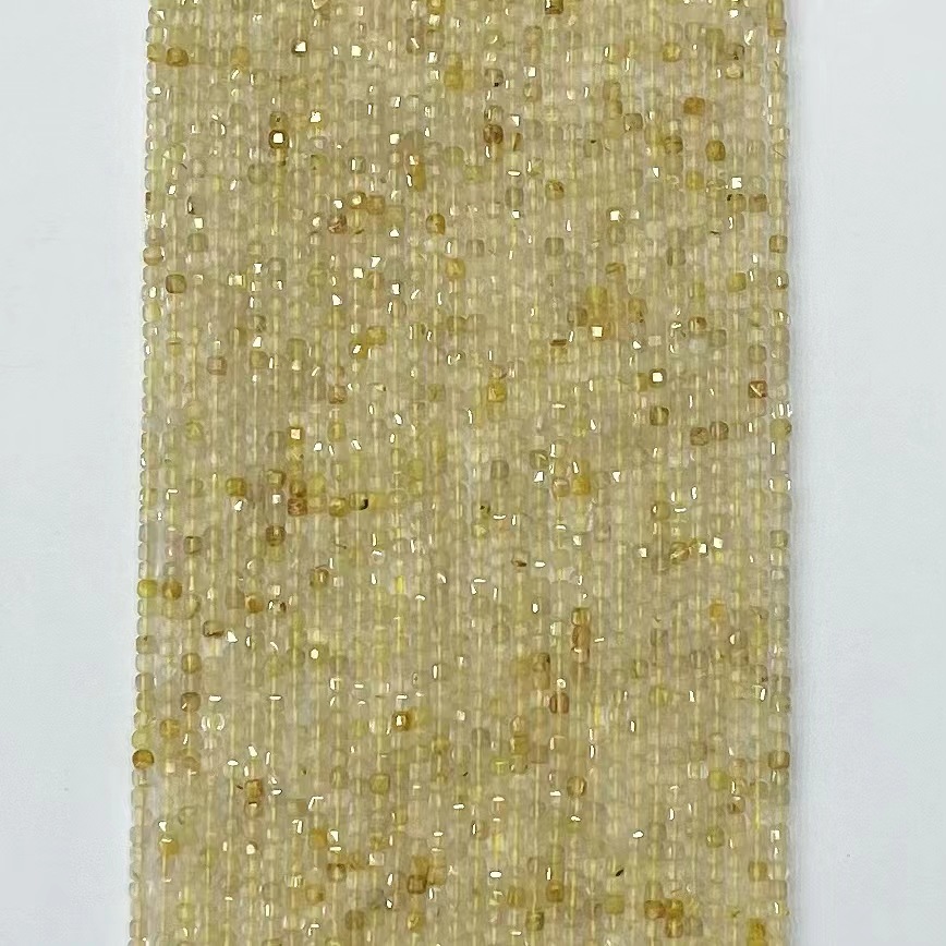 Factory Wholesale natural crystal blonde cut square grain cut square faceted square loose bead jewelry accessories