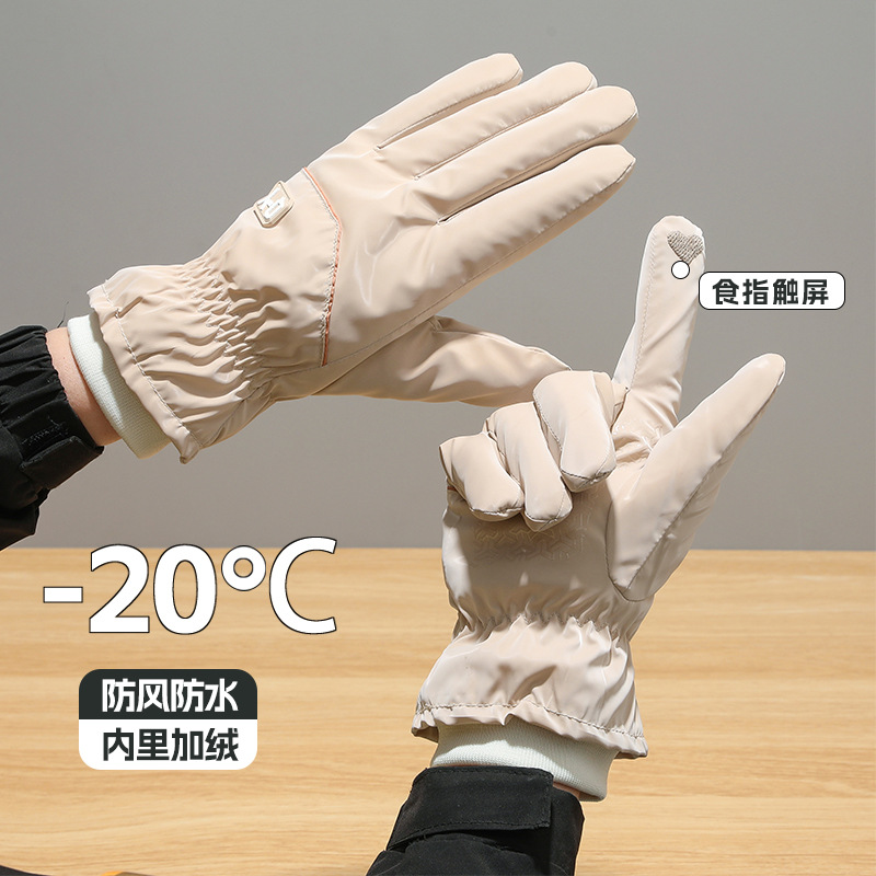 New fashion autumn and winter warm gloves for women fleece-lined thickened winter outdoor cycling sports windproof touch screen