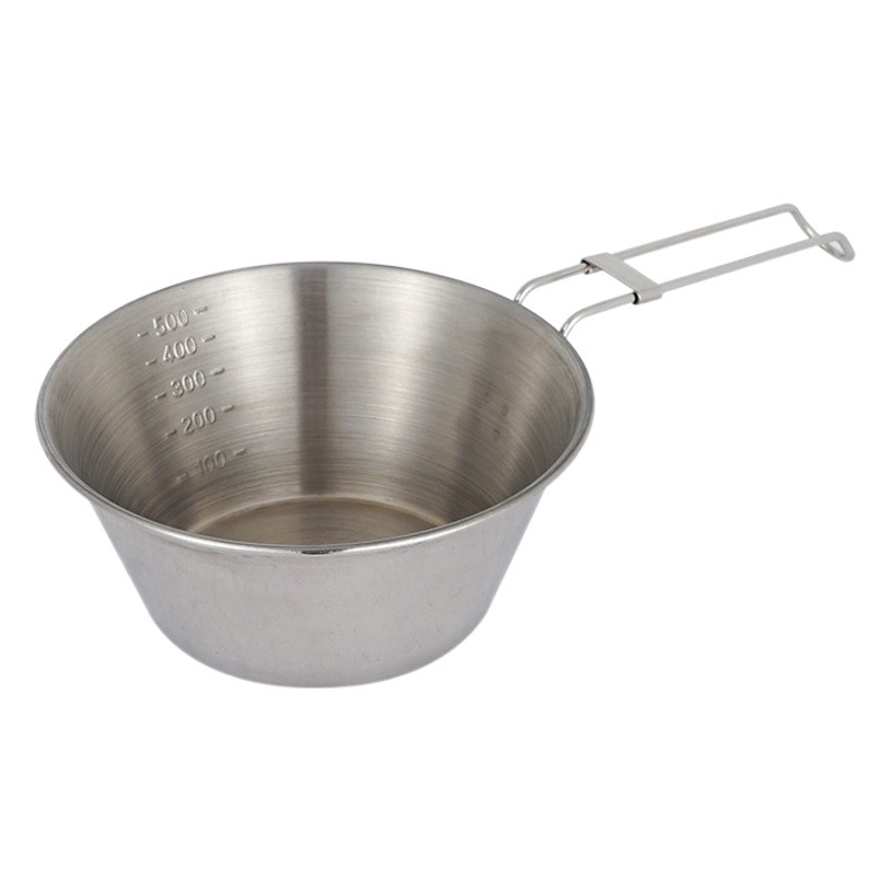 550ml Snow Bowl Tableware Large Folding 304 Stainless Steel Camping Bbq Mountaineering Water Cup Portable Camping Travel