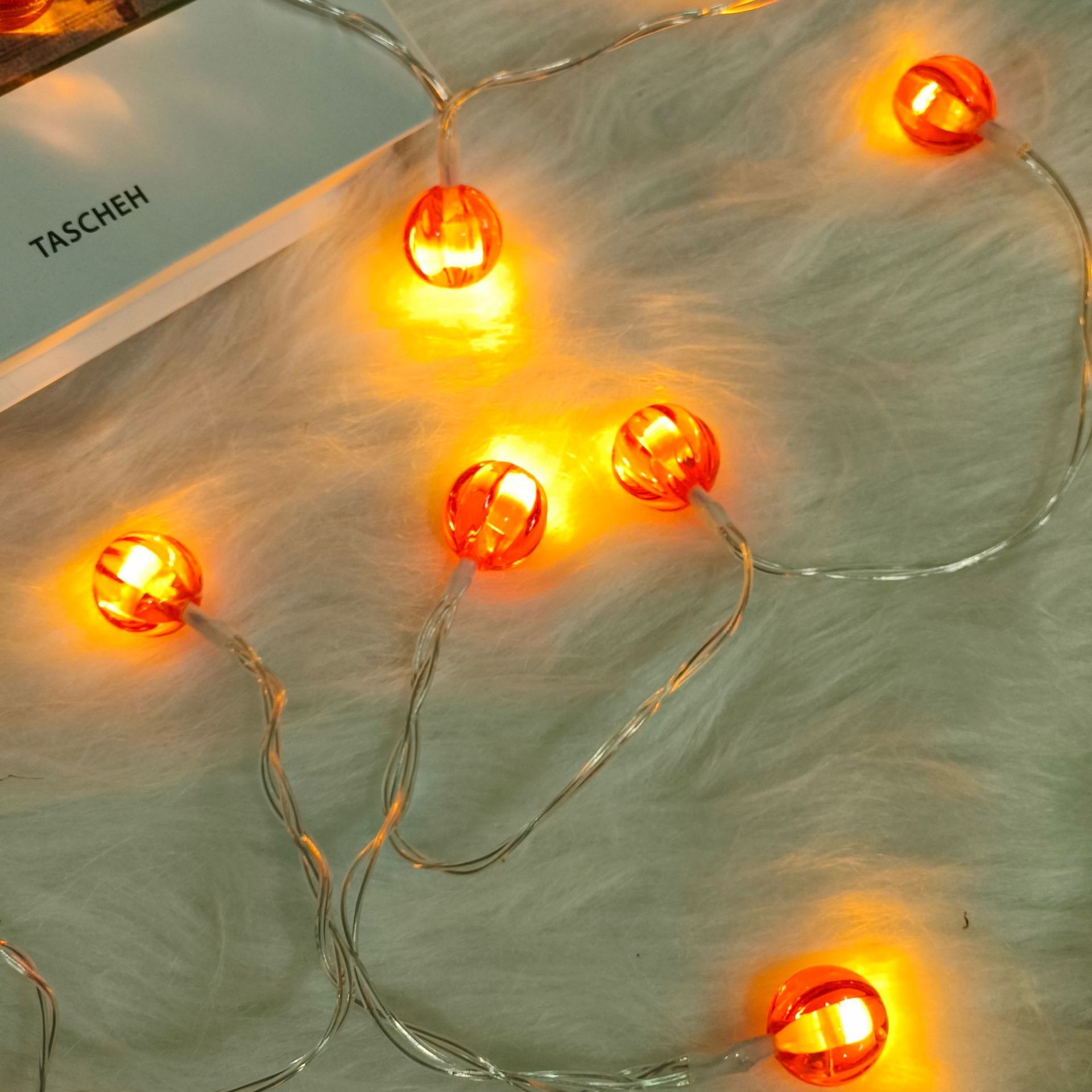 Picture of Autumn send cool maple leaf pumpkin atmosphere lamp room decoration outdoor fence hanging lamp LED lamp string