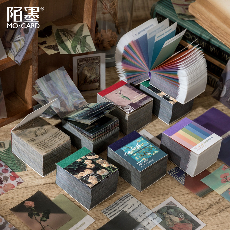 Mo ink sulfate paper material this one-page series retro fresh hand account decoration stickers 366 into 4