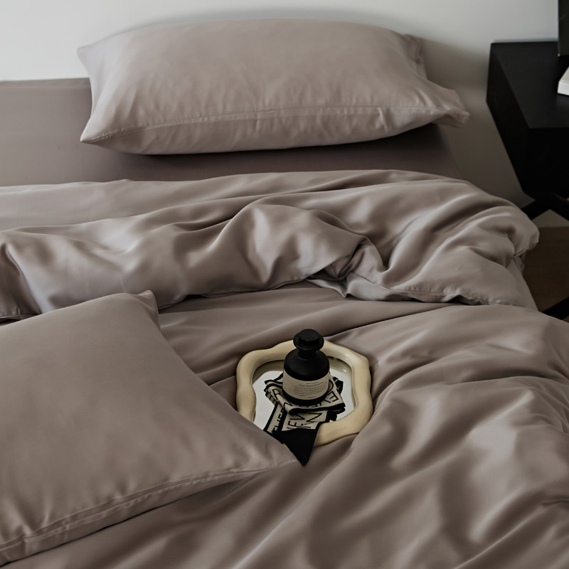 Picture of Light Luxury 60-Count Lenzing Tencel Four-Piece Set Double-Sided Lyocell Cool Ice Silk Cool Feeling Naked Sleeping Tencel Bed Bed Sheets Quilt Cover